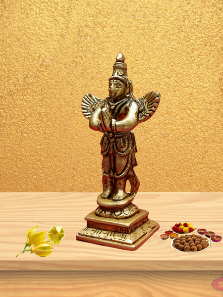 Brass Garudan Standing Small Size for Home Temple