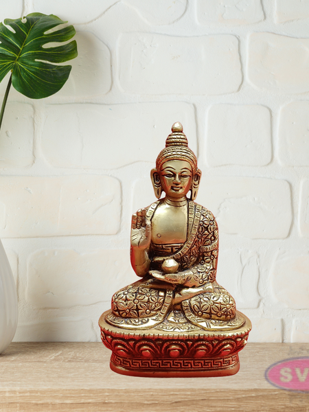 Brass Gautam Buddha On Lotus