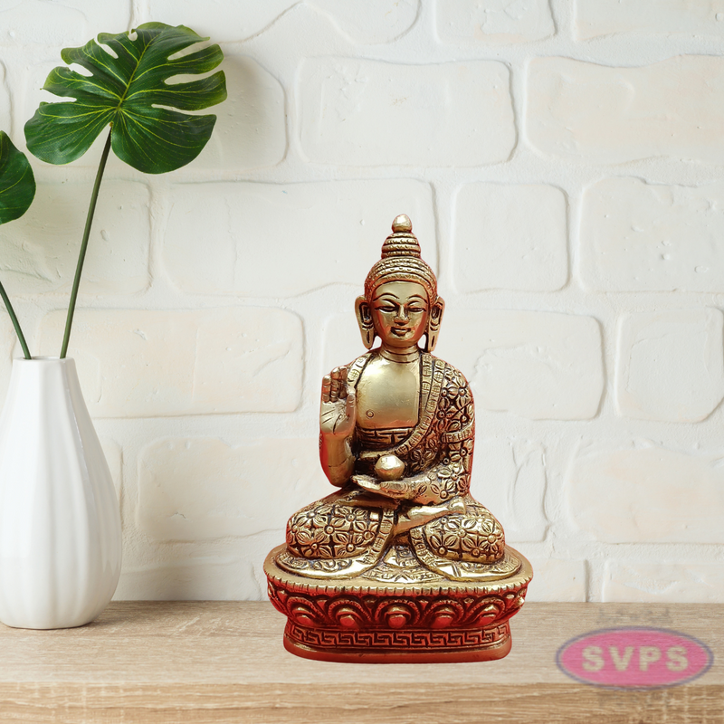 Brass Gautam Buddha On Lotus