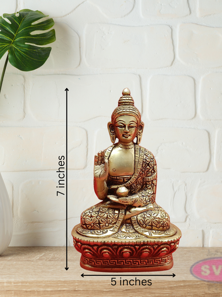 Brass Gautam Buddha On Lotus