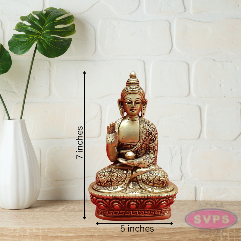 Brass Gautam Buddha On Lotus