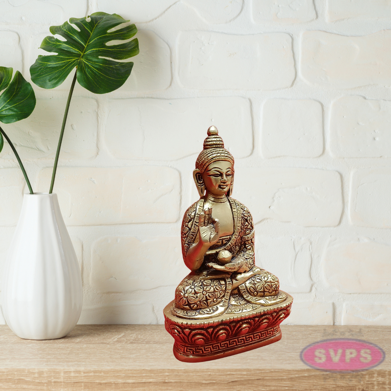 Brass Gautam Buddha On Lotus