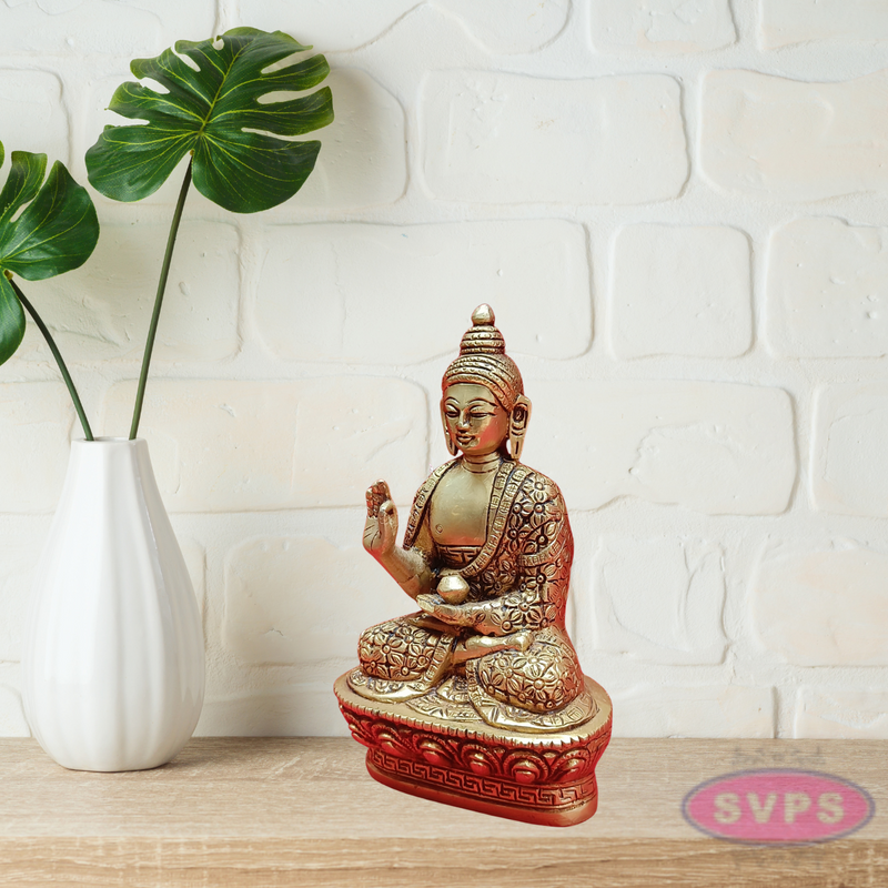 Brass Gautam Buddha On Lotus