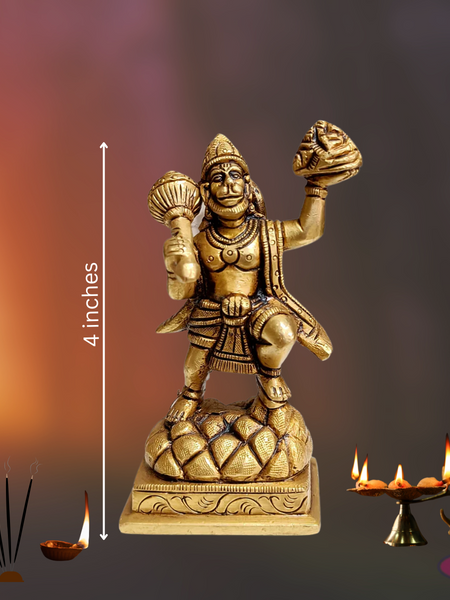 Brass Hanuman Carrying Sanjeevi Mountain