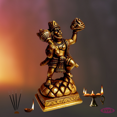 Brass Hanuman Carrying Sanjeevi Mountain