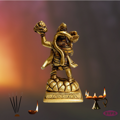 Brass Hanuman Carrying Sanjeevi Mountain