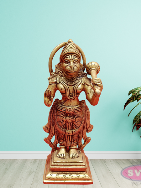 Brass Hanuman Standing With Gada /Mace