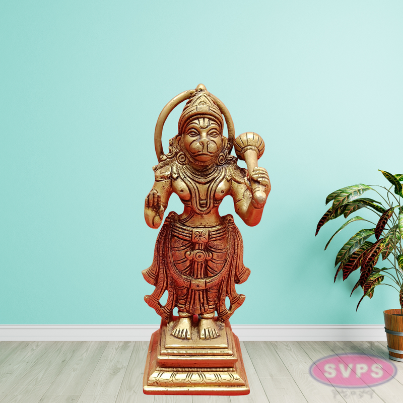 Brass Hanuman Standing With Gada /Mace