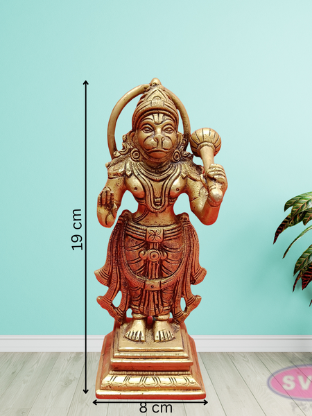 Brass Hanuman Standing With Gada /Mace