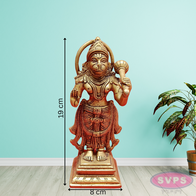 Brass Hanuman Standing With Gada /Mace