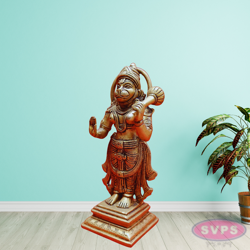 Brass Hanuman Standing With Gada /Mace