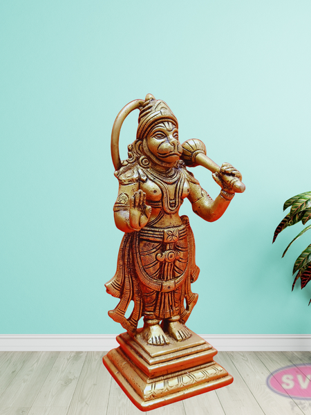 Brass Hanuman Standing With Gada /Mace