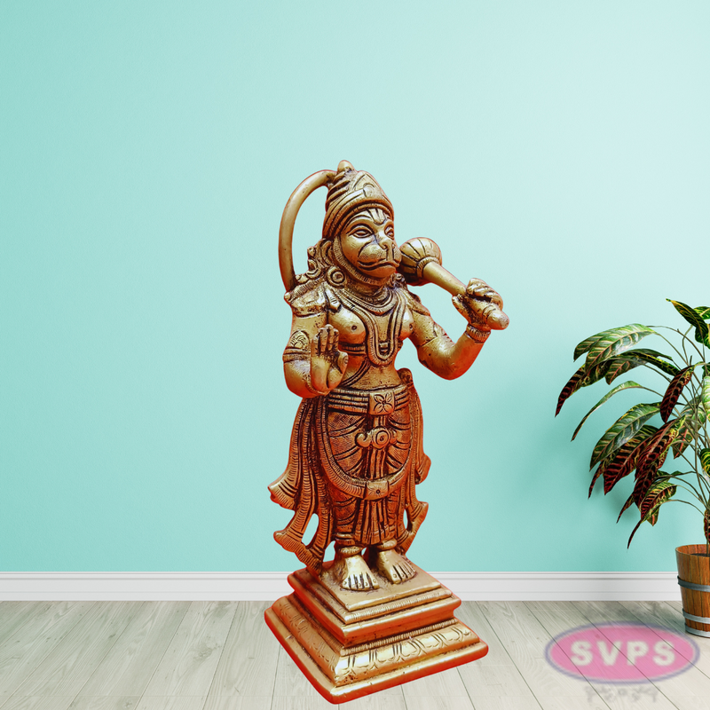 Brass Hanuman Standing With Gada /Mace