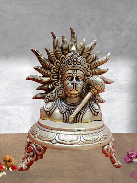 Brass Hanuman With Suriya Chakra