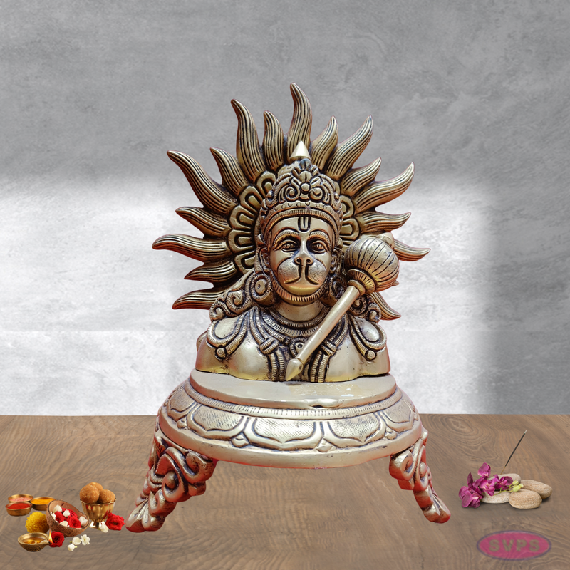 Brass Hanuman With Suriya Chakra