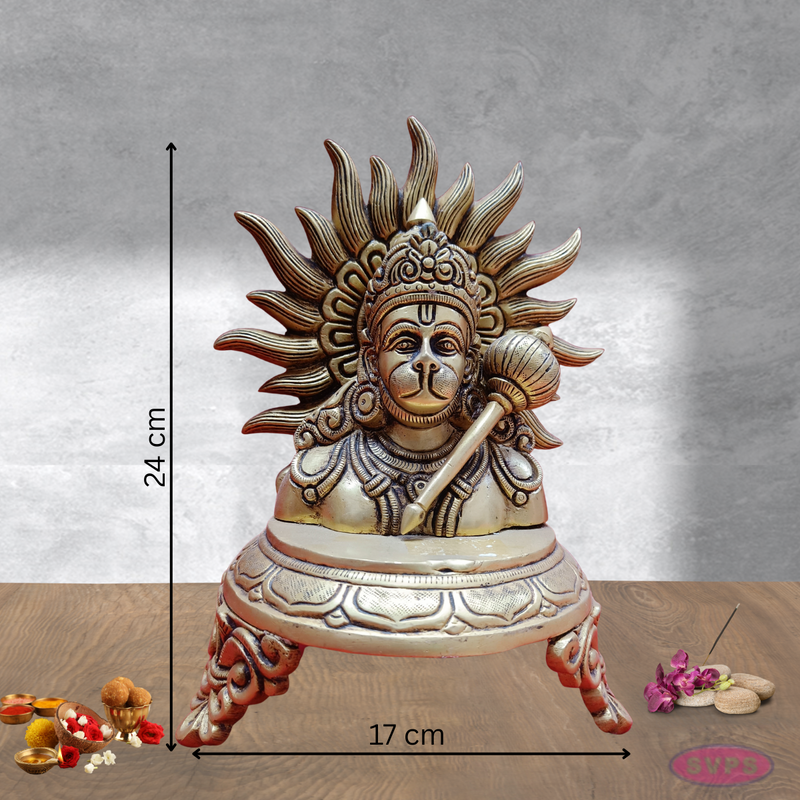 Brass Hanuman With Suriya Chakra