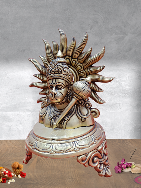 Brass Hanuman With Suriya Chakra