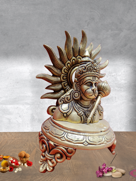 Brass Hanuman With Suriya Chakra