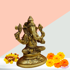 Brass Idampuri Ganesha Small Size