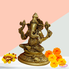 Brass Idampuri Ganesha Small Size
