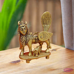 Brass Kamadhenu Idol For Health And Wealth At Home Small Size