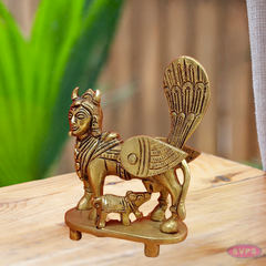 Brass Kamadhenu Idol For Health And Wealth At Home Small Size