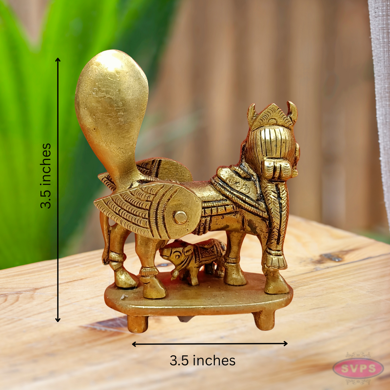 Brass Kamadhenu Idol For Health And Wealth At Home Small Size