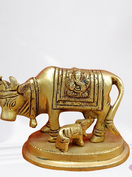 Brass Kamadhenu With Ganesha