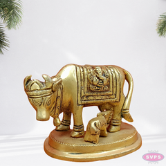 Brass Kamadhenu With Ganesha