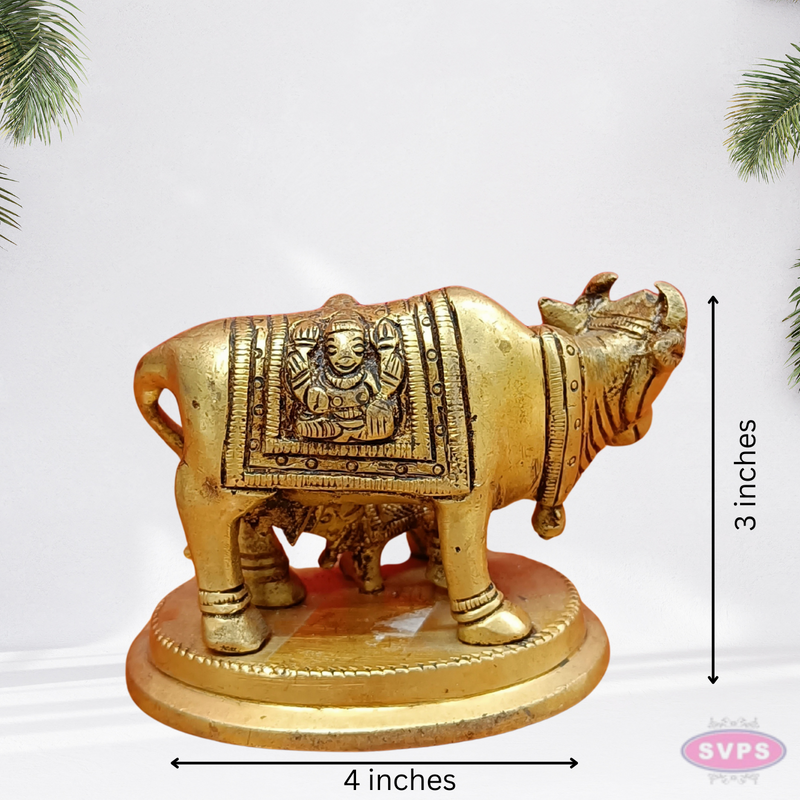 Brass Kamadhenu With Ganesha
