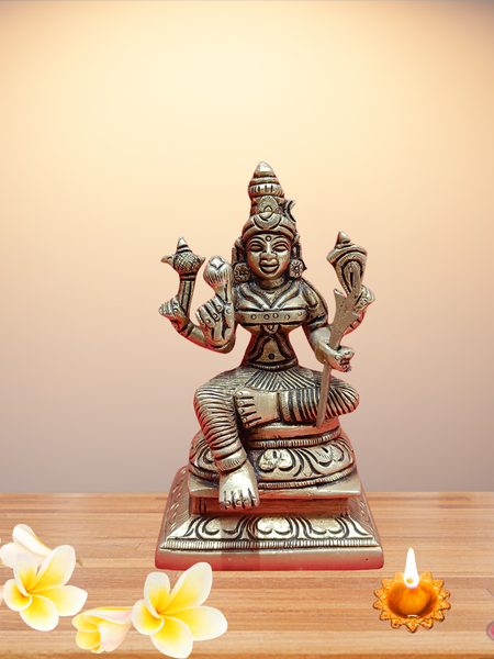 Brass Kamatchi Amman Idol / Home Altar