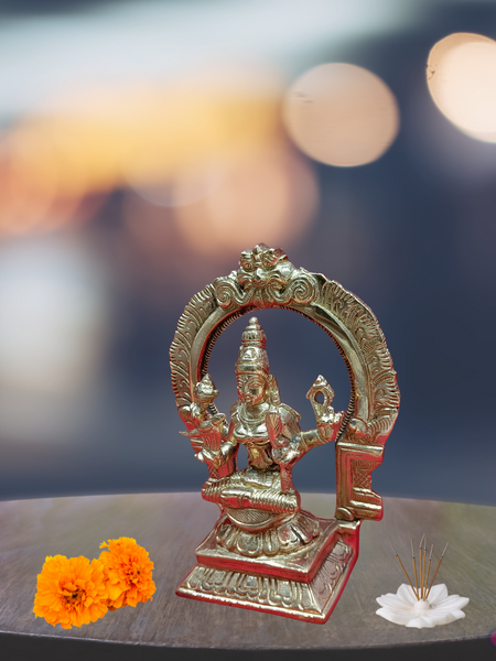 Brass Kamatchi Amman With Arch