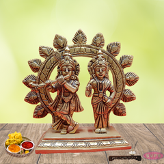 Brass Krishna With Radhai Arch / Home Altar