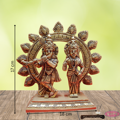 Brass Krishna With Radhai Arch / Home Altar