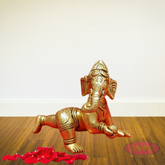 Brass Laddu Ganesha Playing