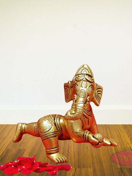 Brass Laddu Ganesha Playing