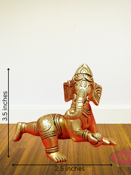 Brass Laddu Ganesha Playing