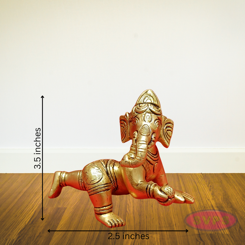 Brass Laddu Ganesha Playing