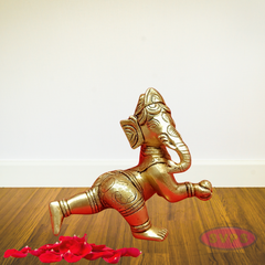 Brass Laddu Ganesha Playing