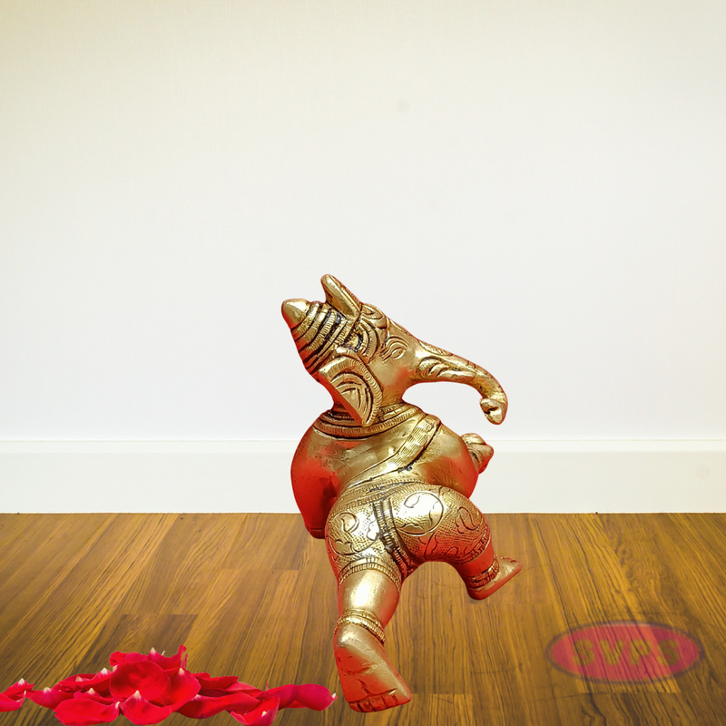 Brass Laddu Ganesha Playing