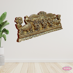 Brass Lakshmi Ganesha Saraswathi Wall Hanging