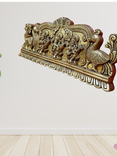 Brass Lakshmi Ganesha Saraswathi Wall Hanging