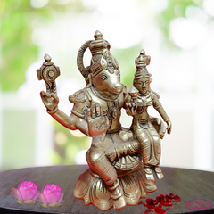 Brass Lakshmi Hayagreevar On Lotus / Home / Temple