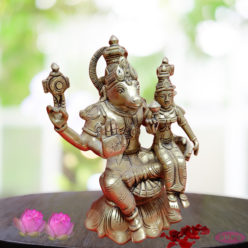 Brass Lakshmi Hayagreevar On Lotus / Home / Temple