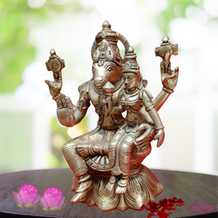 Brass Lakshmi Hayagreevar On Lotus / Home / Temple