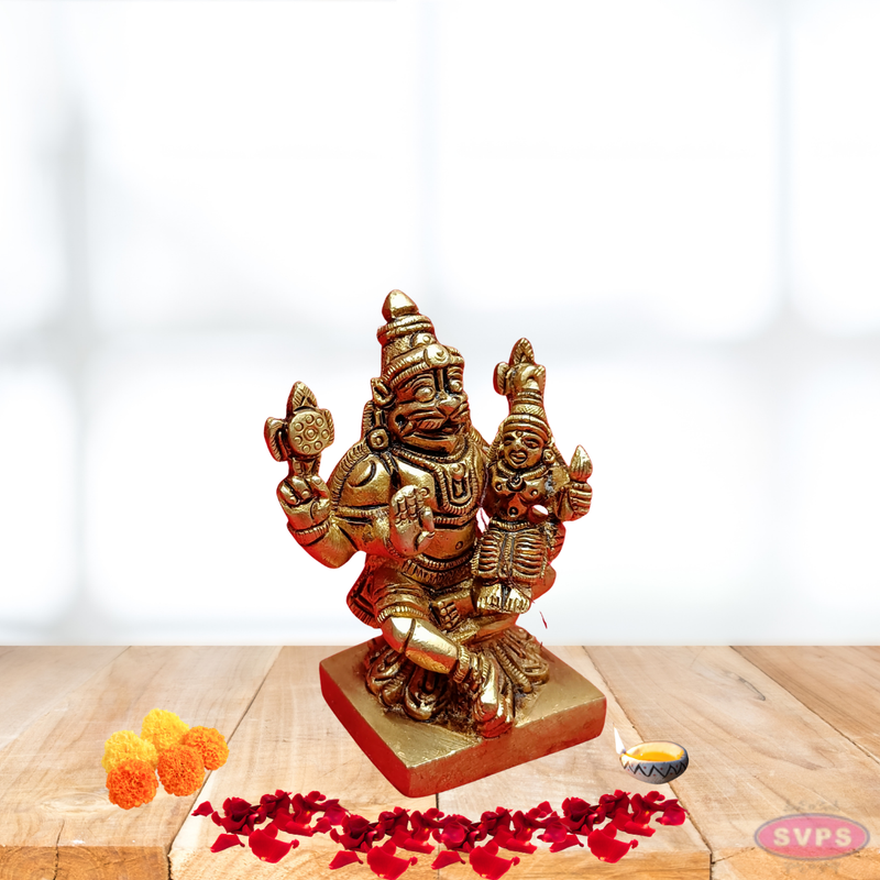 Brass Lakshmi Narasimha Statue Small Size