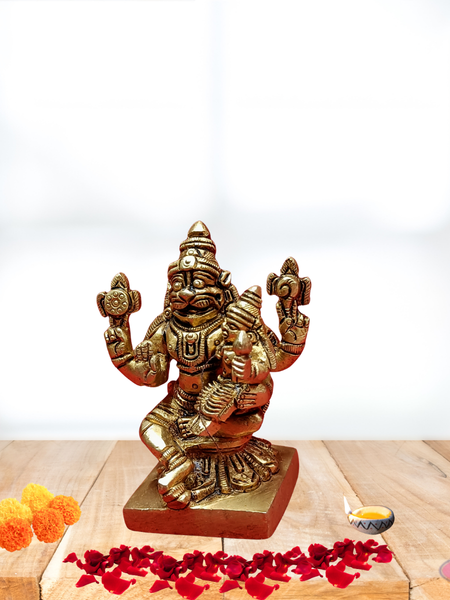 Brass Lakshmi Narasimha Statue Small Size