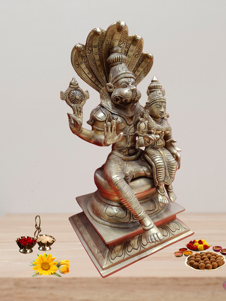 Brass Lakshmi Narasimha Swamy Idol For Temple /Home