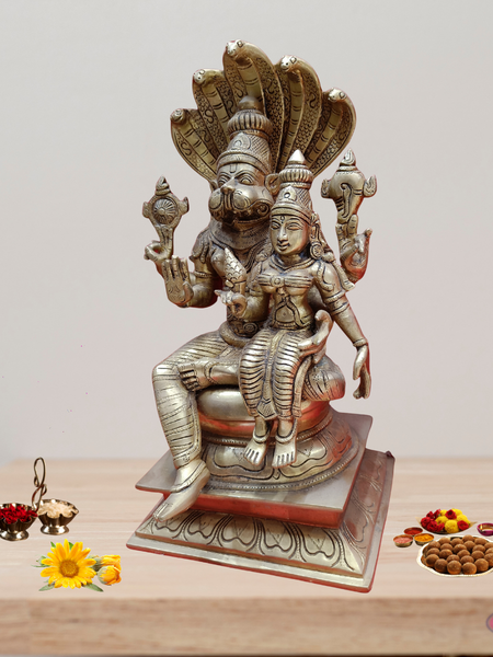 Brass Lakshmi Narasimha Swamy Idol For Temple /Home