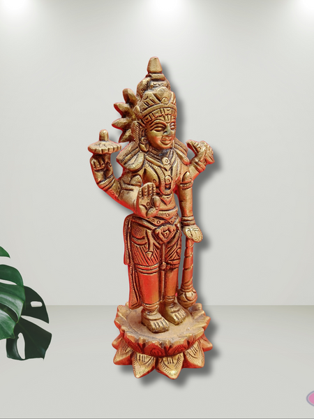 Brass Lord  Dhanvanthiri On Lotus